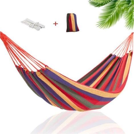 Hamac - 190 x 150 cm - Cotton - 200 kg Capacity - Portable with Carry Bag