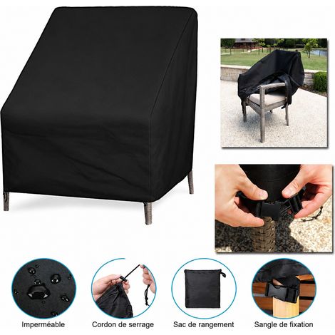 Housse de protection pour chaise et canapé de jardin 4 places en tissu Oxford 210D noir 1906663/89CM 190 66 63 89cm 25 × 25 × 3 cm 880 g – Livraison gratuite (1/5)