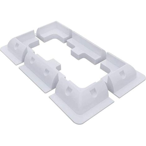 (Blanc) Lot de 6 supports de montage pour panneaux solaires ABS, aucun perçage requis, largement utilisés sur les toits des camping-cars, caravanes, véhicules, camping-cars, garages, hangars (1/4)