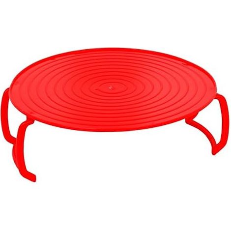 Vassoio multifunzione per microonde/riscaldamento/riscaldamento, rosso, 24 x 24 x 3 cm, yux (1/5)