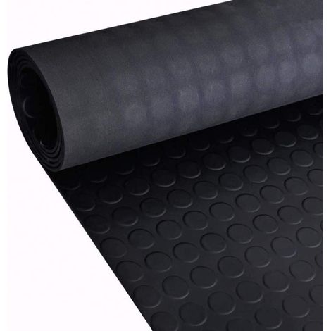 Estera Antideslizante Suelo de Caucho Goma 3mm 1 metro de ancho Suelo Circulos 3x 1 m Punto Redondo -