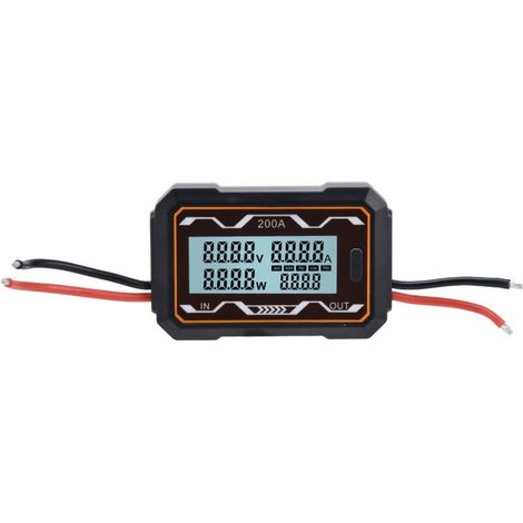 Großflächiges, hintergrundbeleuchtetes Gleichstrom-Wattmeter, multifunktionales Leistungsmessgerät für Solaranlagen 0 bis 60 V 200 A (1/5)