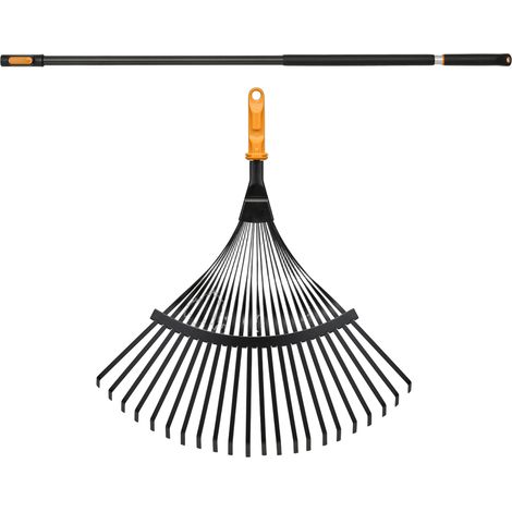 FISKARS ONECLICK Testina per rastrello per foglie in metallo 42 cm + manico 119-174 cm