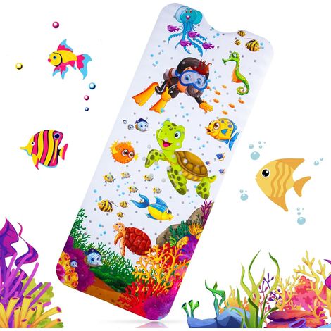 Tapis de Bain antidérapant pour Enfants,100x 40cm , Tapis antidérapant Baignoire et antibactérien, Parfait pour Enfants et Bébé