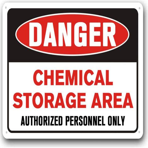 Irovami Panneau danger produits chimiques – aluminium 8x12″, pré-percé, industriel (1/4)