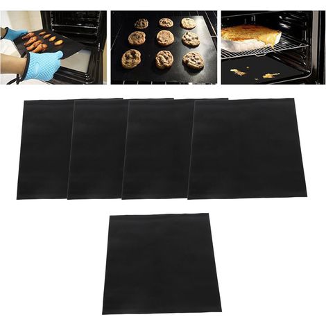 Backofenmatten-Set – 5-teiliges Set aus Fiberglas-Backmatten, antihaftbeschichtet, hitzebeständig, maschinenwaschbar – 40 x 50 cm zum Backen (1/5)