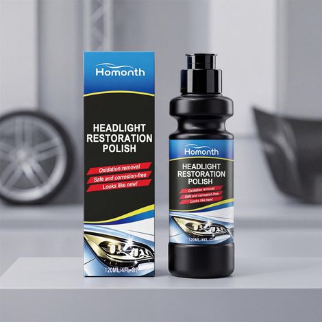 Polier- und Pflegeflüssigkeit für Autoscheinwerfer, zur Aufbereitung, Reinigung und Pflege der Scheinwerferabdeckung – 120 ml -- DE (1/5)