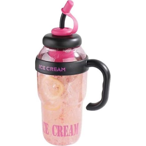 Gourde de 1300 ml avec poignée, couvercle et paille, étanche, sans BPA, résistante à la chaleur, portable, rouge. (1/5)