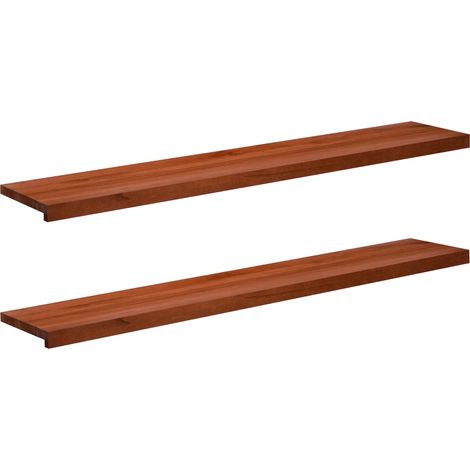 Alfeizares 2 uds. Marrón 160 x 30 x 2 cm Madera de Haya Sólida vidaXL (1/5)