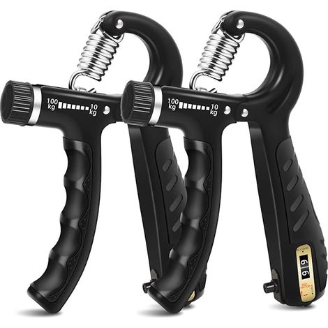 Grip Strength Trainer - 22-220 Lbs Adjustable Resistance - Hand Gripper Forearm Exerciser - For Rehabilitation And Strength Training - 2 Pieces (1/5)