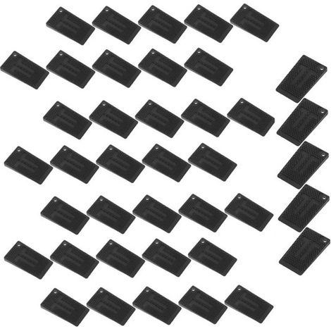 Cales de nivellement pour meubles - 5 x 3 x 0,5 cm - Noires - Utilisées pour niveler et stabiliser les meubles - Lot de 40 - Matière plastique (1/5)