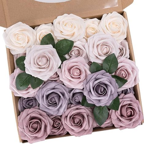 25 Fleurs Artificielles, Rose en Mousse, Tige Ajustable, Feuille Incluse, Décoration Mariage, DIY Bouquet, Fête, Jardin (1/5)