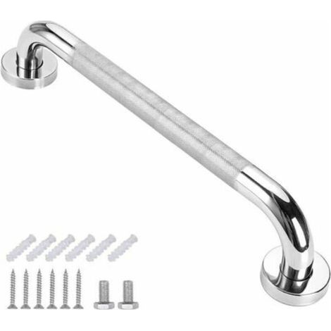 Barre d'Appui de 40cm pour Salle de Bain - Antidérapante, en Acier Inoxydable, pour Douche - Avec Vis- (1/4)