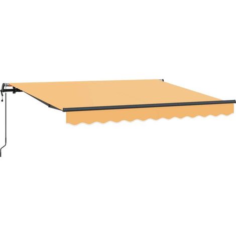 Store banne rétractable, couleur sable, 300 x 250 cm, toile et armature en aluminium. (1/5)