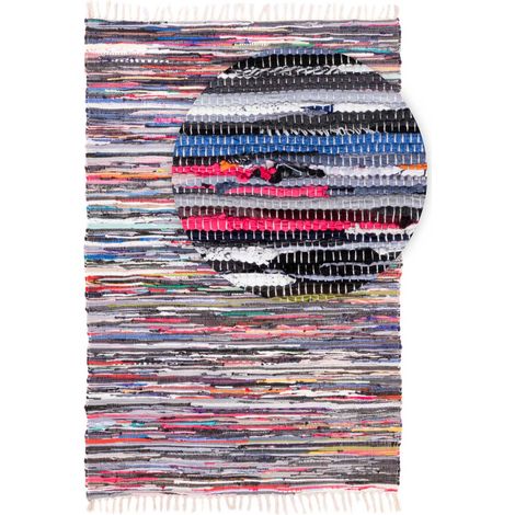 Kilim moderne Tapis Levi  - 90x60cm, Rectangular - 100% Coton - Tissé main - Multicolore