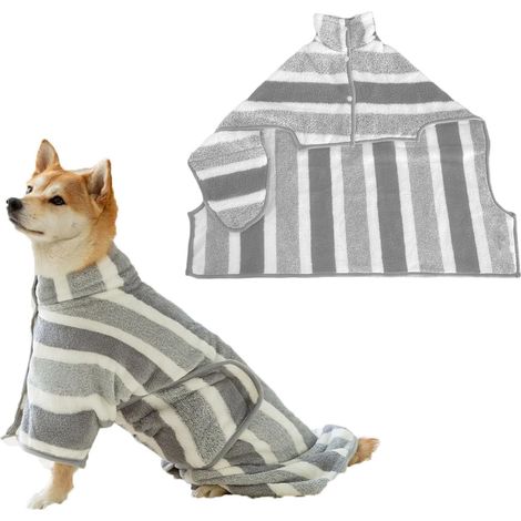 Haustier-Korallenfleece-Handtuch – Super saugfähig – Haustier-Badetuch – Mikrofaser-Hundehandtuch – Saugfähiges Katzenhandtuch (Gestreift, Größe S)