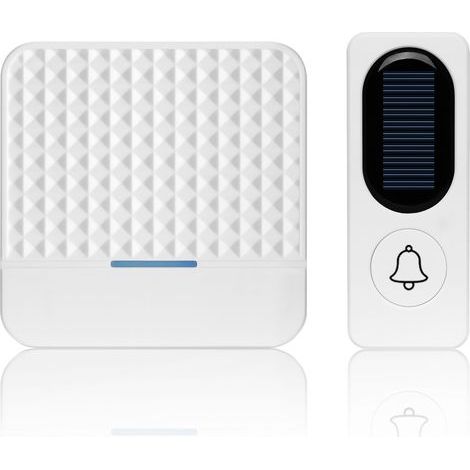 Sonnette sans fil Sonnette solaire électronique sans fil, blanche (1/4)