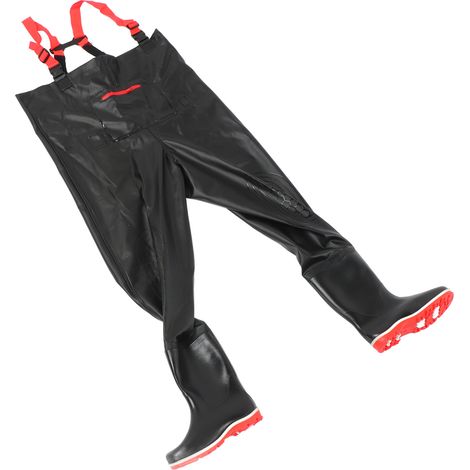 Pantalon de pêche étanche PVC léger, cuissardes avec bottes antidérapantes, taille 43, homme femme (1/5)