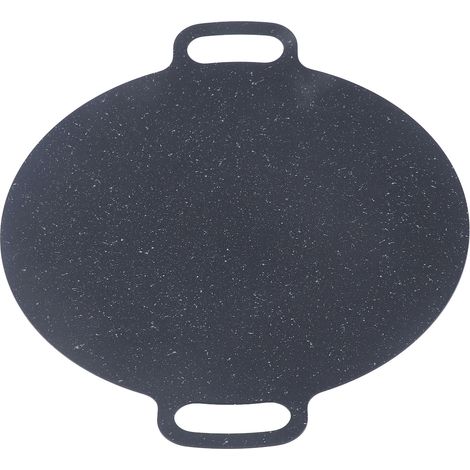Plaque de cuisson ronde, poêle à frire antiadhésive pour barbecue avec pinces et gants de protection, 30 cm / 11,8 pouces (1/5)