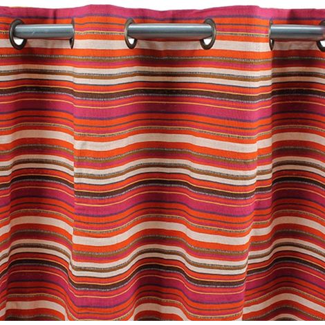 MAROC - Rideau en coton tissé rouge 150x250 (1/3)