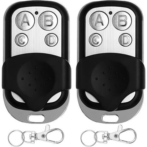 2Pcs Télécommande Universelle Portail Garage , Duplicateur Porte de Garage Telecommande, Porte Électrique avec Couvercle Coulissant 5.4x3x1.4cm