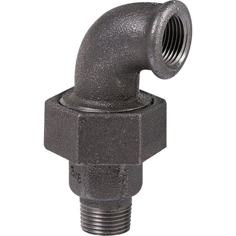 Raccord union fonte noire coudé 90° à visser - MF 1/2' - N° 98