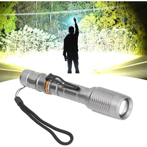 Hochleistungs-Taschenlampe, Aluminiumlegierung, Teleskop-Zoom-Taschenlampe, 5 Leuchtmodi, wasserdicht für Outdoor-Einsätze, Abenteuer, Reisen, Wandern, Camping, Notfalleinsätze, Notfall-Taschenlampe f (1/5)