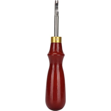 Coupe-bordure cuir artisanale DIY, manche bois ergonomique, lame acier carbone rétractable, outil rainurage cuir (1/5)