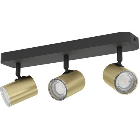 Eglo Deckenstrahler Balken Consuma schwarz/messing 3er GU10 (1/2)