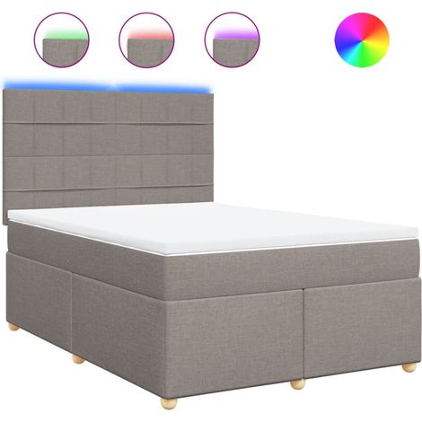 Maison Exclusive - Sommier à lattes de lit avec matelas Taupe 160x200 cm Tissu