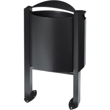 Corbeille sur pied / cendrier Arkea - 40l/3l - gris manganèse (1/3)