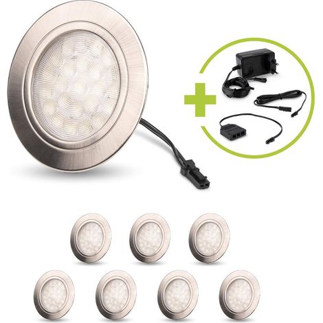 LED Spot rund 2W 12V 150lm IP20 Ø65x11mm Ausschnitt Ø58mm - Lichtfarbe: Neutralweiß 4000K - Anzahl: 8x (1/5)