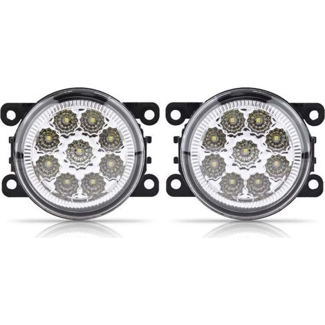 Fog Light Ranger, Fog Light Ranger, Round Daytime Running Lights, Fendinebbia+Smart+450, Fiat LED Daytime Running Lights DRL Car Fog Lights, Fog Lights, 9 LED Car Front Round Fog Lights DRL (1/4)