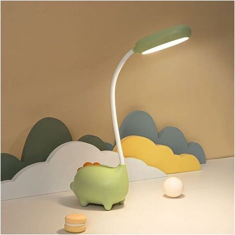 Lampe de bureau dinosaure sans fil – Veilleuse LED verte anti-fatigue oculaire pour enfants et étudiants, 1 unité (1/5)