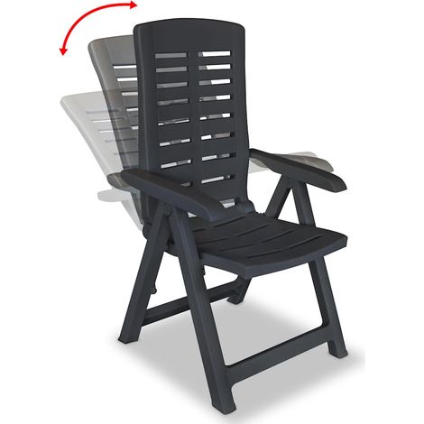 Maison Exclusive - Chaises pliantes inclinables, lot de 6, en plastique anthracite (1/5)