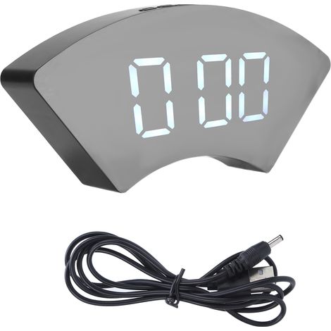 Einfacher elektronischer LED-Wecker, geräuschlos, USB-Anschluss, weiß, für Büro, Schlafzimmer, Wohnzimmer (1/5)