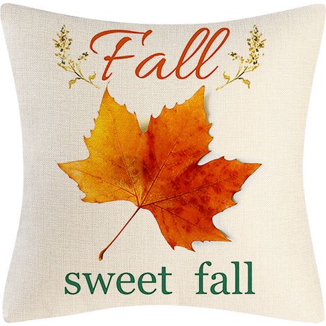 Fodera per cuscino da divano, cuscini decorativi, motivo zucca autunnale, fodera per cuscino in lino (1/4)