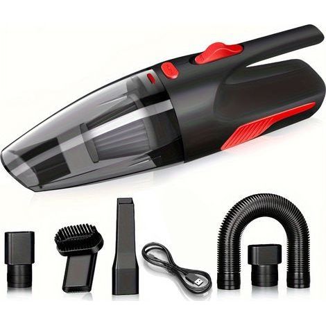Aspirateur portable sans fil rechargeable avec indicateur LED et filtre HEPA, adapté à la maison, à la voiture et au bureau. (1/4)