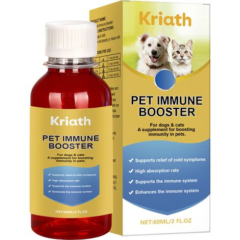 Solution buvable pour le soin corporel des animaux de compagnie, complément quotidien doux pour chats et chiens, facile à administrer – 60 ml (1/5)