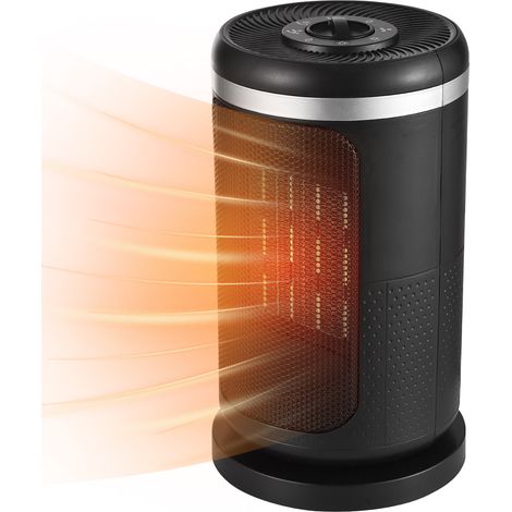 Chauffage d'appoint portable avec 2 vitesses de chauffage et ventilation, thermostat rotatif à 90°, arrêt automatique en cas de basculement, petit chauffage électrique de 1500 W pour chambre, bureau o (1/2)