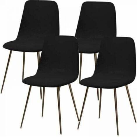 Noir Housse de Chaise Scandinave Extensible Lot de 4 Moderne Housse de Chaise de Salle à Manger Lavable Universel Couverture de Chaise de Cuisine Décor de Cuisine Maison (1/5)