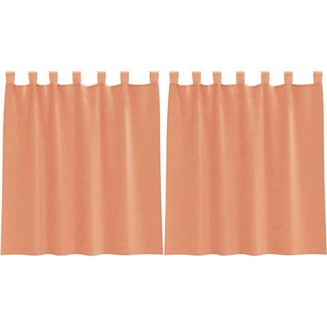 Maison Exclusive - Voile Vorhänge mit Schlaufen 2 Stk. Terrakotta
