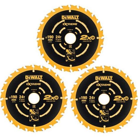 DeWALT ELITE Kreissägebläter-Set 190 x 30 mm, 24 Zhähne WZ, 3-tlg.