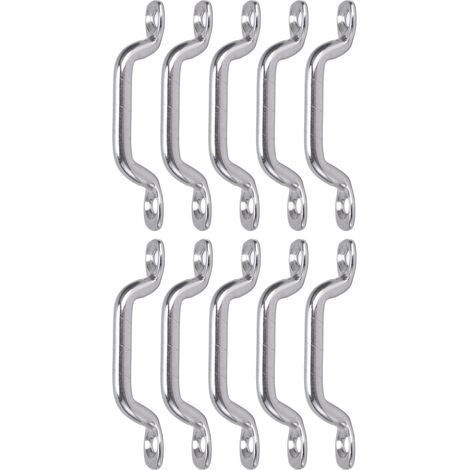 Ej.Life Edelstahl Ösen Halterung, 10 Stück Edelstahl Pad Eye, Deck Loop Bracket Marine Hardware Decksplatte Augplatten Kit Zur Befestigung (1/5)