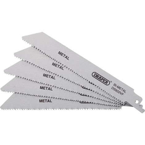 Draper Bi-metal Reciprocating Saw Blades for Metal, 150mm Length, 10-14 TPI, Pack of 5 (1/5)
