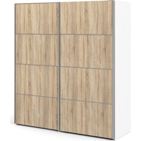 Veto Kleiderschrank B 2 türig H201 cm x B182 cm weiss, eiche Struktur Dekor.