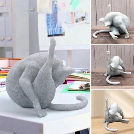 1 couleur : comme sur la photo. Matière : résine. Petite statuette de chat amusante pour les amoureux des chats.