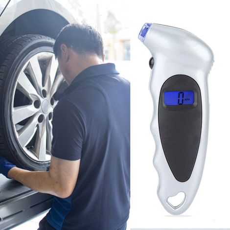 Digitales Reifendruckmessgerät für Autos, Lkw und Fahrräder – PSI-Tester mit 4 Einstellungen, silbernes Manometer (1/5)