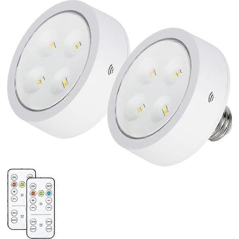 Ampoules LED rondes à piles, compatibles avec les lampes, culot E26, avec télécommande, compatibles avec les appliques murales, lot de 2 (1/5)