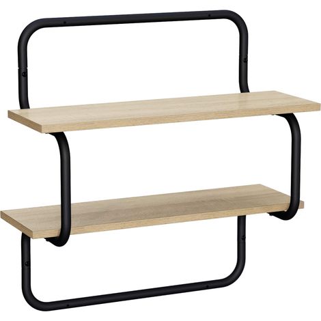 2-stufiges Wandregal Sonoma-Eiche 40 x 24,5 x 61 cm vidaXL (1/5)